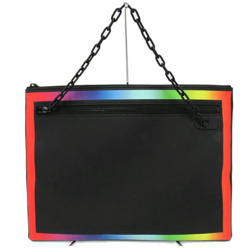 Louis Vuitton Clutch Bag Taiga Rainbow Handbag Green